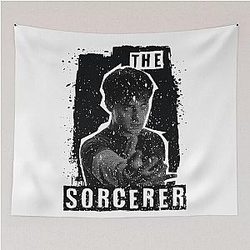 Stranger Things 5: The Sorcerer Black White (Grunge Style) Tapestry