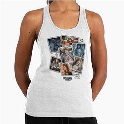 Stranger Things Eddie Munson Scrapbook Photos Racerback Tank Top