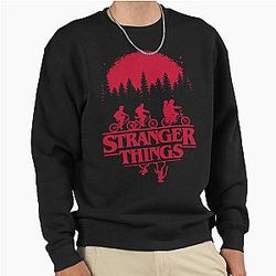 Stranger Things Group Shot Bike Ride Upside Down Silhouette Sweatshirt