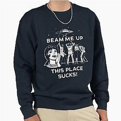 Beam Me Up This Place Stranger Things Vintage Robin Pullover Sweatshirt