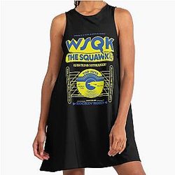 STRANGER THINGS 5: SQUAWK THE 94.5 (BLACK) A LINE DRESS