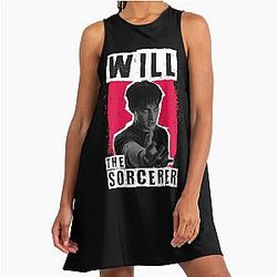 Stranger Things 5: The Sorcerer Black and Red A-Line Dress