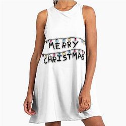 Christmas Lights Stranger Things A Line Dress