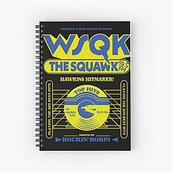 Stranger Things 5: Squeak the Squawk 94.5 (Black) Spiral Notebook