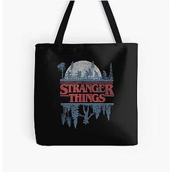 Stranger Things Blue Gradient Shadow Upside Down Logo T Shirt All Over Print Tote Bag