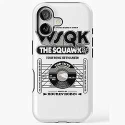 Stranger Things 5: Squawk the Squawk 94.5 Black and White iPhone Tough Case