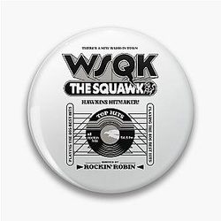 Stranger Things 5: Squeak the Squawk 94.5 Black and White Pin