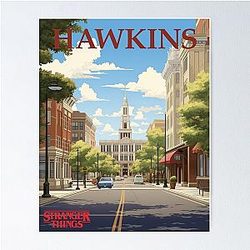 Hawkins Stranger Things poster art