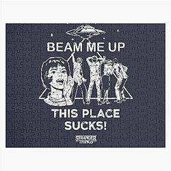 Stranger Things 5: Beam Me Up This Place Sucks (Grunge Style) Jigsaw Puzzle