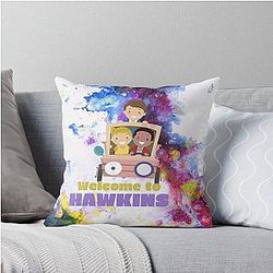Welcome to Hawkins Stranger Things Upside Down 80s Demogorgon Throw Pillow