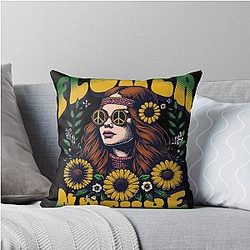 Stranger Things Flower Throw Pillow