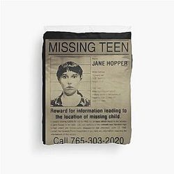 Stranger Things 5 Missing Teen Jane Hopper Duvet Cover