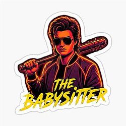 Steve Harrington Neon Retro Stranger Things Fan Art Sticker
