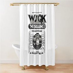Stranger Things 5: Squeak the Squawk 94.5 Black and White Shower Curtain
