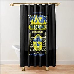 Stranger Things 5: Squeak the Squawk 94.5 (Black) Shower Curtain