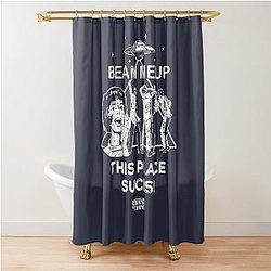 Stranger Things 5: Beam Me Up This Place Sucks (Grunge Style) Shower Curtain