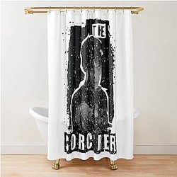Stranger Things 5: The Sorcerer in Black and White (Grunge Style) Shower Curtain