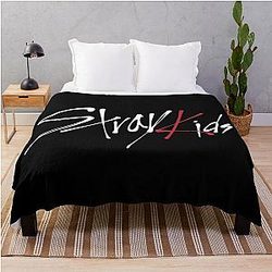 Stray Kids White Throw Blanket