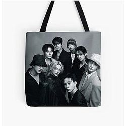 Black and White Stray Kids SKZ Ot8 Mixtape Gift All Over Print Tote Bag