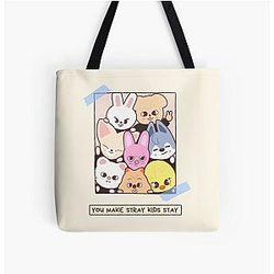 Stray Kids SKZOO Members OT8 Profiles Tote Bag All Over Print