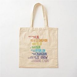 Stray Kids Name Lyrics Multi-colored Cotton Tote Bag