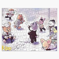 Stray Kids - SKZ oo playing in the snow Jigsaw Puzzle