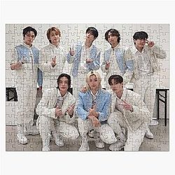 Stray Kids Blue Poster, STRAY KIDS, Kpop, Cute Happy OT8 Jigsaw Puzzle