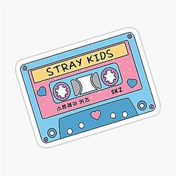 Stray Kids Cute Pastel Cassette Tape Blue Pink Sticker