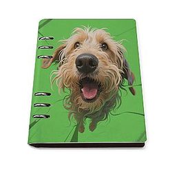 Vast Dank Stray Dog Journal Notebook Refillable 6 Ring Binder PU Leather Cover All-in-one Telescoping Binder Hardcover Journal 9 X 13.7 Inch