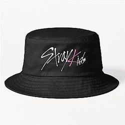 Stray Kids Pink White Maxident Logo Bucket Hat