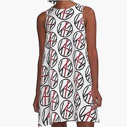 Red Stray Kids Circle A-Line Dress