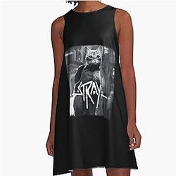 Stray Cat A-Line Dress