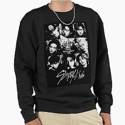 Stray Kids Black and White Tour Autographs Comeback Poster Kpop Boy Group Bang Chan Lee Know Changbin Hyunjin Han Felix Seungmin Jeongin Pullover Sweatshirt