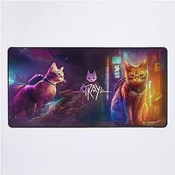 Stray Cat Game Cyberpunk Desk Mat