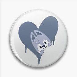 Stray Kids Bang Chan - dominATE - SKZOO Wolf Bang heart Pin