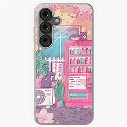 The stray cats and pink cherry blossom Samsung Galaxy Soft Case