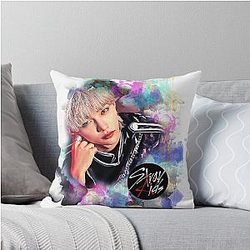 Stray Kids Felix Lee Colorful throw pillow