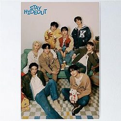 Stray Kids 2024 white fluffy kpop boys Poster