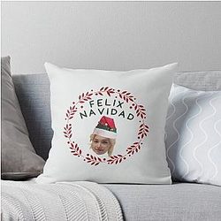 Felix Navidad Christmas greetings Stray Kids SKZ kpop ot8 Throw Pillow