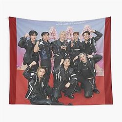 Stray Kids Asian artist awards winners group photo Bang Chan LewKnowG Happy Felix IN Tapistry poster