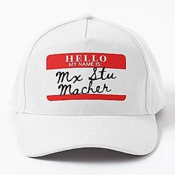Hello, my name is Mx Stu Macher Baseball Cap. cleaned up title is 

Hello My name is Max Stu Macher Baseball Cap