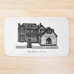 In Woodsboro, Home of Stu Macher - Calligraphy Bath Mat