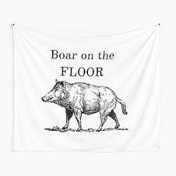 Boar on the Floor Succession Quote White Tapestry