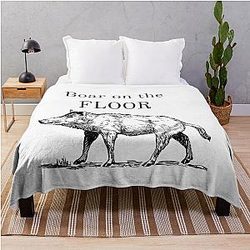 Boar on Floor Quote Throw Blanket
