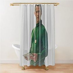 Kendall Roy Succession Green Turtle Neck Shower Curtain