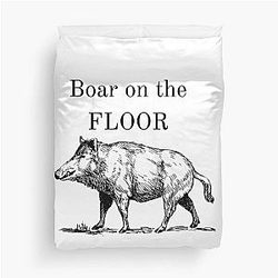 Boar on the floor succession quote white Duvet Cover