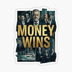 Money Wins – Power Wealth & Ambition Pop Art Design Succession Sticker