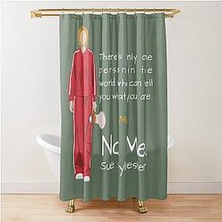 Sue Sylvester Quote with Kurt Hummel Iconic Glee Dialogue Fan Art Shower Curtain