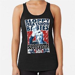 Sue Sylvester Presidential Candidate Glee Jane Lynch Tv Show Funny Racerback Tank Top