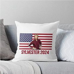 Sue Sylvester 2024 Campaign Throw Pillow